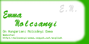 emma molcsanyi business card